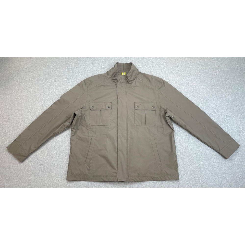 Marc New York Jacket Mens XXL Brown Waterproof  Mock Neck Full Zip Utility Lined